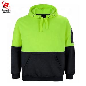 Men's Cotton Plain <b>Hoodie</b> Fleece Zip Sweatshirt Reflective Safety Protective Workwear Breathable Casual Sports Hooded Shirt - Product Image 4