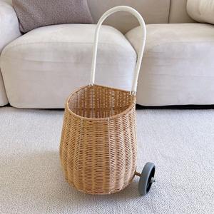 <b>Travel</b> <b>Bag</b> <b>on</b> <b>Wheels</b> Traveling <b>Bags</b> with <b>Wheel</b> Trolley Luggy Rattan Basket Trolly <b>Bags</b> for Children - Product Image 2