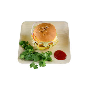 Assiettes carrées en feuille de palmier biologique de qualité 100%, excellentes pour le service des aliments dans les hôtels en dehors des événements Restauration-Biodégradables - Product Image 1