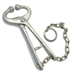 Soporte de toro de calidad superior de acero inoxidable \ Alicates de punta personalizados con Alicates de punta de cadena equipo veterinario - Product Image 1
