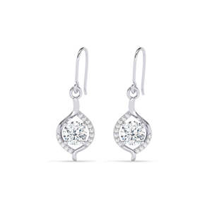 NOVAMART Fine Silver Etta Drop <b>Earrings</b> Water Pattern Gold <b>Diamond</b> Pearl Platinum Rose Trendy Solitaire <b>Dangle</b> for Weddings Part - Product Image 1