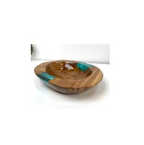 Bol de service en bois et résine pour la cuisine, fabriqué à la main, nouveau design, bol à salade en bois, meilleur emballage - Product Image 1
