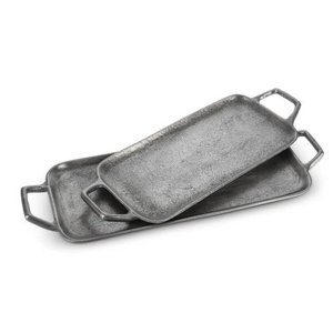 Las últimas bandejas de aluminio para servir con mango de hoja, forma personalizada, bandeja de mesa plateada para servir alimentos, usos en el hogar y hoteles - Product Image 5