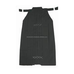 Kendo hakama สีดำทำจากผ้าฝ้าย65% 35% โพลีเอสเตอร์หรือผ้าฝ้าย100% เจาะกางเกงยีนส์ผ้าหรือผ้าแคนวาสเคนโด้ - Product Image 4