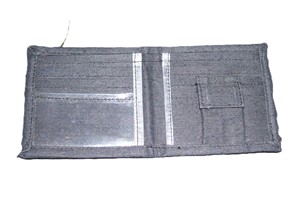 Tarjeta de yute ligera ecológica, 2 pliegues, monedero de poliéster para mujer, billetera Bohemia geométrica, cierre de cremallera corta, hilo indio - Product Image 5