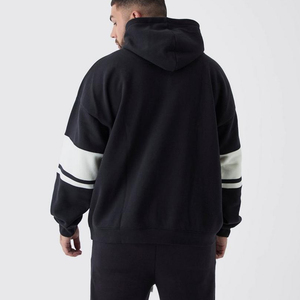 Pulls en molleton pour hommes en gros, sweats à capuche d'hiver 100 % coton de haute qualité, imprimés sur mesure, motif uni, poche, coupe oversize, OEM - Product Image 4