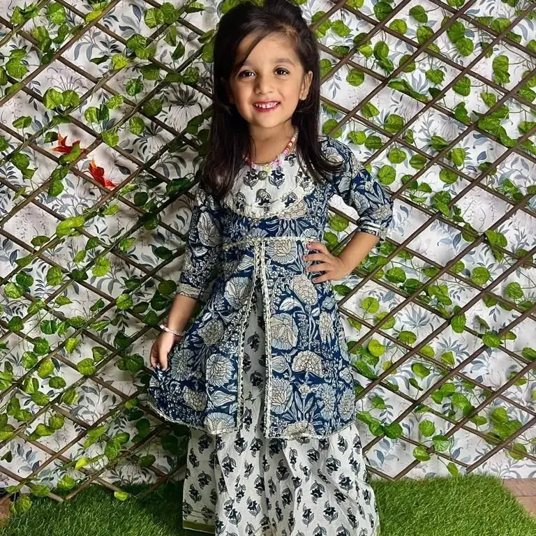 FULPARI kids sharara kurti Новая мода Этнический стиль для девочек Красивая Цветочная курта с shrara общий размер 8 в sharara