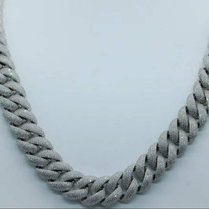 Collier chaîne cubaine Miami en argent sterling 925 pour homme, hip-hop, corps glacé, moissanite, taille réglable, bijoux tendance pour les fêtes - Product Image 1