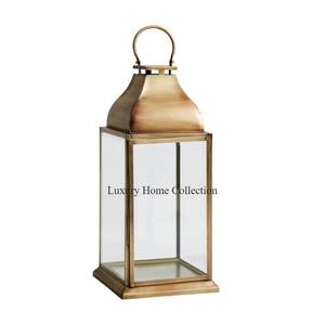 Lanterne de table de finition antique en laiton décorative pour la maison hôtel et Villa Look luxueux bougeoir fait main polonais brillant - Product Image 2