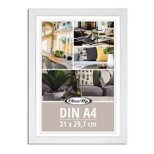 White MDF Wood Decor Poster <b>Frame</b> 21 X 29.7 cm DIN A4 UV <b>Printing</b> Customizable Logo for Home Display of Pictures & Art - Product Image 1