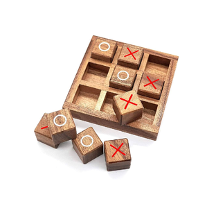 Madera maciza de madera Tic Tac Toe Fire Burn Color Coffee Table Juego de mesa para adultos al mejor precio - Product Image 4