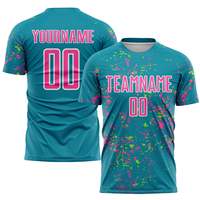 Maillot de football personnalisé unisexe à impression numérique 100% polyester respirant à séchage rapide col en V prix de gros logo personnalisé maille
