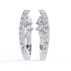 Boucles d'oreilles en or 18 carats brillantes avec diamant de laboratoire, boucles d'oreilles de qualité supérieure - Product Image 2