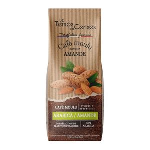 Le Temps des Cerises Caffè Macinato alle Mandorle 225g (7.9 oz) – Tostatura Francese, Certificato IFS, Caffè Gourmet Premium - Product Image 1