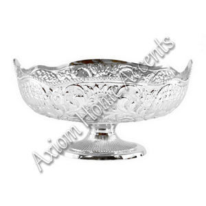 Elegante cuenco para servir frutas de latón hecho a mano elegante plata decoración del hogar diseño exclusivo para cocina comedor-Axiom acentos para el hogar - Product Image 4