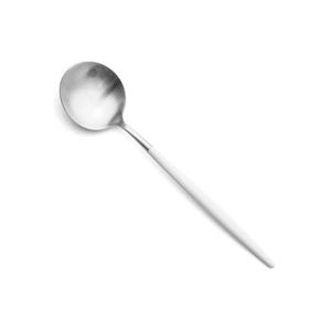 Cubiertos de cabeza redonda de plata con mango Delgado blanco Cubiertos elegantes y modernos Perfectos para mesa de comedor Cocina y regalos - Product Image 1