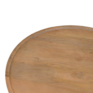 Mesa de Centro Moderna Portátil Redonda de Madera de Mango Natural de 60 cm de Diámetro para Sala de Estar, Hogar o Restaurante - Product Image 2