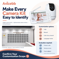Anicebb Monitor Bayi Layar Terpisah Mendukung hingga 2 Kamera Layar 5 Inci dengan Kamera Tambahan Opsional dan Tampilan Berputar