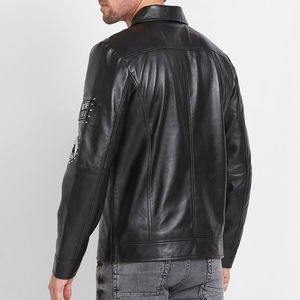 Precio razonable Ropa informal Traje de moda Chaqueta de cuero Color único Chaqueta de cuero de buena calidad para hombres - Product Image 3