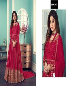 Fabulaous diseñador Georgette con sofy seda bordado Zari hilo codificación secuencia vestido de trabajo con dupatta precio al por mayor étnico - Product Image 6