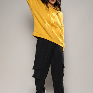 Sweat à capuche respirant et uni pour femmes, en coton doux de haute qualité, pour l'hiver, à manches longues et anti-boulochage, avec logo sur le devant - Product Image 6