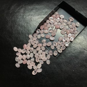 Vente en gros de quartz rose naturel de qualité AAA 3x4mm certifié IGI Cabochon en cristal rose ovale lisse pierre semi-précieuse pour - Product Image 5