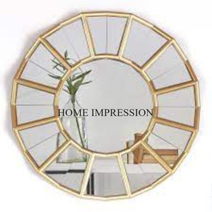 Aluminio fundido Color plata acabado brillante pulido más elegante diseñador pared espejo decorativo de proveedor indio - Product Image 5