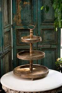 Good Quality Wooden <b>Cake</b> Stand <b>Cake</b> <b>Tools</b> Handmade Round Shape Hot Sale Attractive Wooden <b>Cake</b> Display Stand - Product Image 3