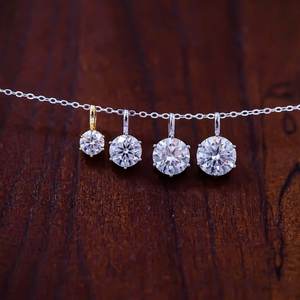 Pendentif Moissanite incolore, pendentif chaîne en argent sterling, collier simple, bijoux de mariage de fiançailles, cadeau d'anniversaire pour elle - Product Image 6