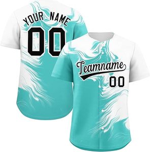 Maillot de baseball vierge personnalisé Offre Spéciale chemise 100 polyester boutonnée raglan - Product Image 2