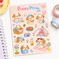 Autocollants personnalisés coréens scintillants Kawaii mignons en vinyle avec effet film arc-en-ciel, feuille d'autocollants à paillettes découpés à la forme pour enfants