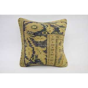 Vintage Pattern 12x12 Inch Beige Wool Kantha Mosaic Paisley Paneled Grape Patchwork <b>Pillow</b> Woven Technique - Product Image 1