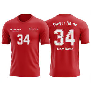 Maillots de football de football Logo personnalisé numéros 100% polyester tissu respirant demi-manche pour des jeux de football coupe confortable - Product Image 1