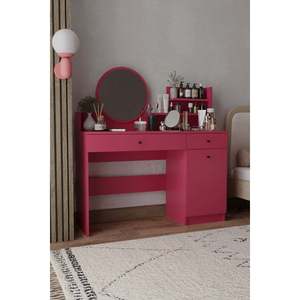 Harmony Modern Eco-Friendly Foldable Dressing Table with Removable Mirror Two Drawers <b>Vanity</b> Desk Bedroom <b>Makeup</b> Set - Product Image 1