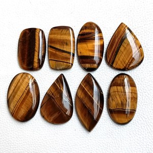 Oeil de tigre personnalisable de haute qualité pierre précieuse jaune naturel taille personnalisée disponible et cabochon forme coupée - Product Image 2