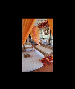 Configuración completa de hierro para bodas indias Mandap, decoración de escenario, banquete, fiesta y arco de boda, decoración de escenario hecha de cristal - Product Image 4