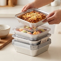 Barquette en aluminium de qualité alimentaire carrée pour boulangerie, restaurant et services de traiteur