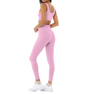 Ensemble de Yoga pour femmes 2 pièces Gym Fitness Active Wear ensemble de Yoga haute élastique vêtements de sport personnaliser Logo séchage rapide - Product Image 5