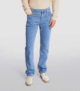 Nouveau Jean Homme Tendance Coupe Droite Formelle à Carreaux en Polyester/Coton Écologique Taille Haute avec Braguette Zippée Léger Grande Taille - Product Image 2