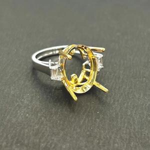 Anillo de diamante cultivado en laboratorio de pedido personalizado ovalado de oro blanco de 14 quilates Le ofrecemos la libertad de diseño que sueña y que hacemos - Product Image 3