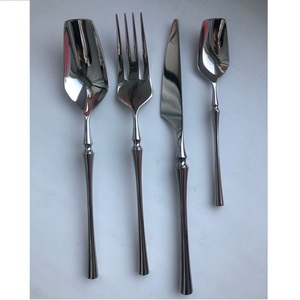 Diseño de acabado Utensilios de cocina de acero inoxidable Juego de cubiertos Diseño completamente de metal Cubiertos de plata Herramientas Cubiertos brillantes Juego de cubiertos - Product Image 1