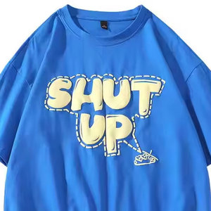 เสื้อยืดผู้หญิงน้ำหนักเบา เป็นมิตรกับสิ่งแวดล้อม ผ้าฝ้าย 100% ระบายอากาศได้ดี เอวยางยืดใส่สบาย ปรับแต่งลายพิมพ์นูนได้ สำหรับฤดูร้อน - Product Image 4