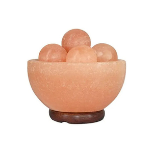 Lampe en sel de l'Himalaya, bol à sel fait main, rond, en matériaux organiques, décoration moderne Feng Shui pour la maison - Product Image 2