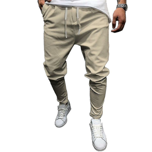 Pantalons de survêtement unisexes respirants, légers, à taille élastique, à entrejambe tombant, couleur unie, polyester, personnalisés pour la salle de sport et la boxe - Product Image 4