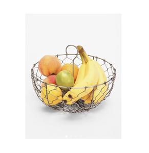 Cesta de frutas de metal de diseño de forma única hecha para uso de mesa central decorativa y exhibición de frutas organizada en casa - Product Image 3