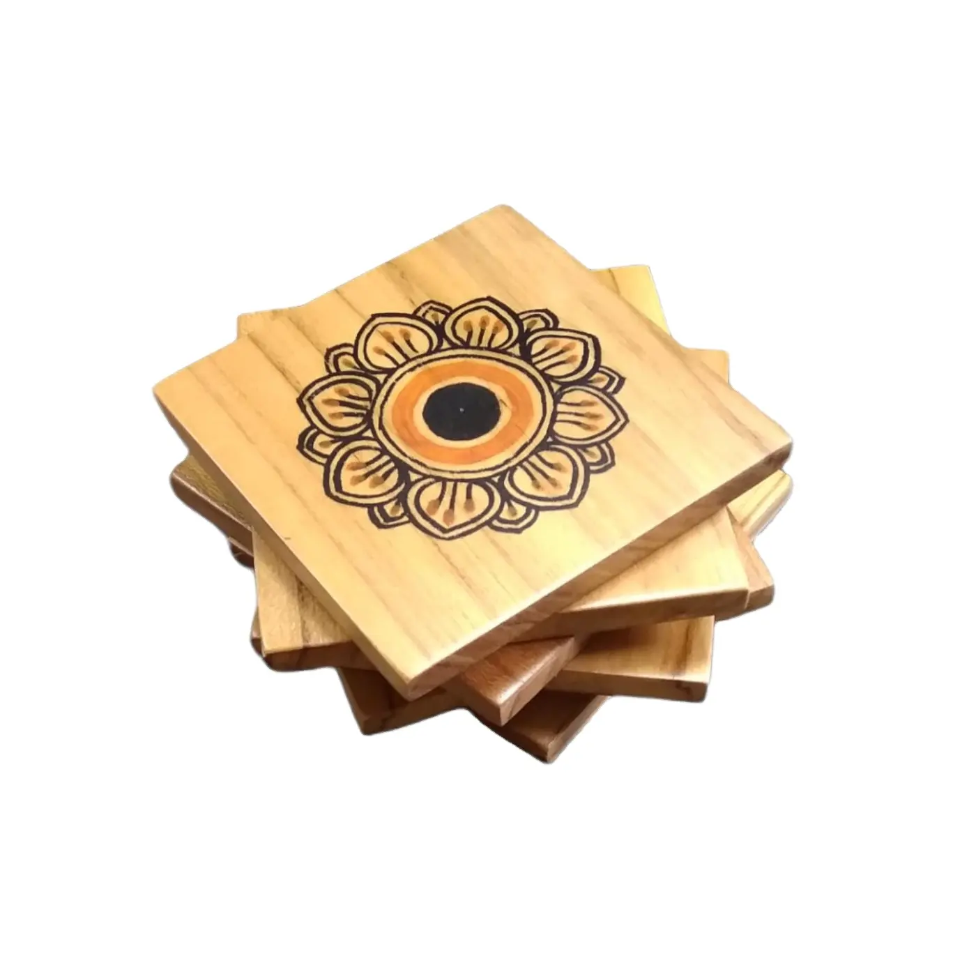 Hot Selling Wood Coaster Kitchen Accessories Tableware Product Indian Handicrafts For Export At Wholesale Serving wood coaster