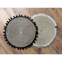 100% Natürliche Gewebte Jute Moderne Umweltfreundliche Tischsets Hitzebeständige Bestickte Tischläufer Maßgefertigt Großhandel für Tische