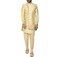 Nouveau Sherwani de Haute Qualité avec Logo Brodé Traditionnel, Conception Hiver/Été, pour Mariage et Fêtes, Tissu Personnalisable, Longueur Genou