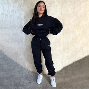 เสื้อฮู้ดพิมพ์ลายตัวอักษรสำหรับผู้หญิงเสื้อฮู้ดลำลองไซส์ใหญ่พิเศษออกแบบโลโก้ได้ตามต้องการ - Product Image 3