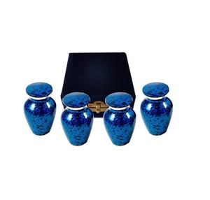 ชุดของชำร่วยขนาดเล็ก4ชิ้นสำหรับขี้เถ้าของมนุษย์สีน้ำเงินจากซัพพลายเออร์ไฟสีฟ้าของที่ระลึกจากโลหะการออกแบบที่ทันสมัย - Product Image 1